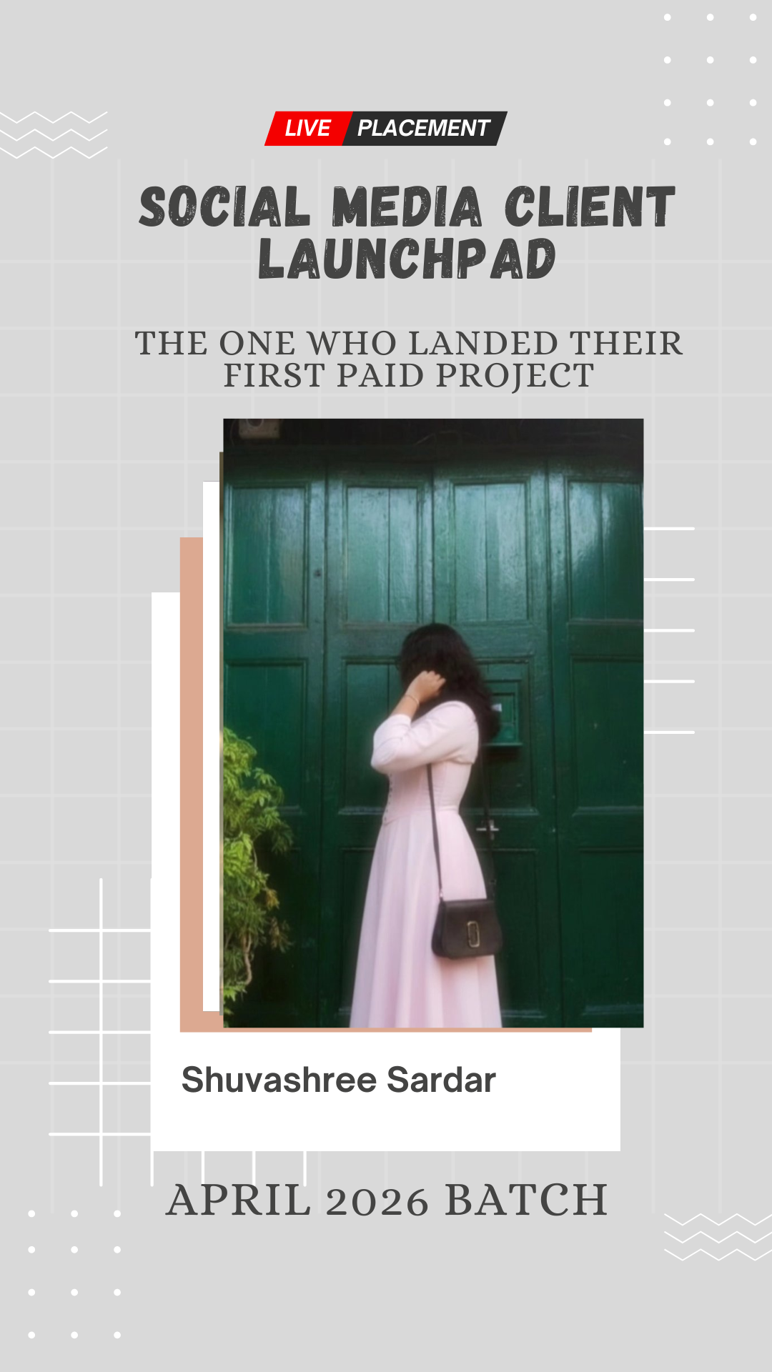 Shuvashree Sardar, placed for a paid social media marketing project through Wabbithire